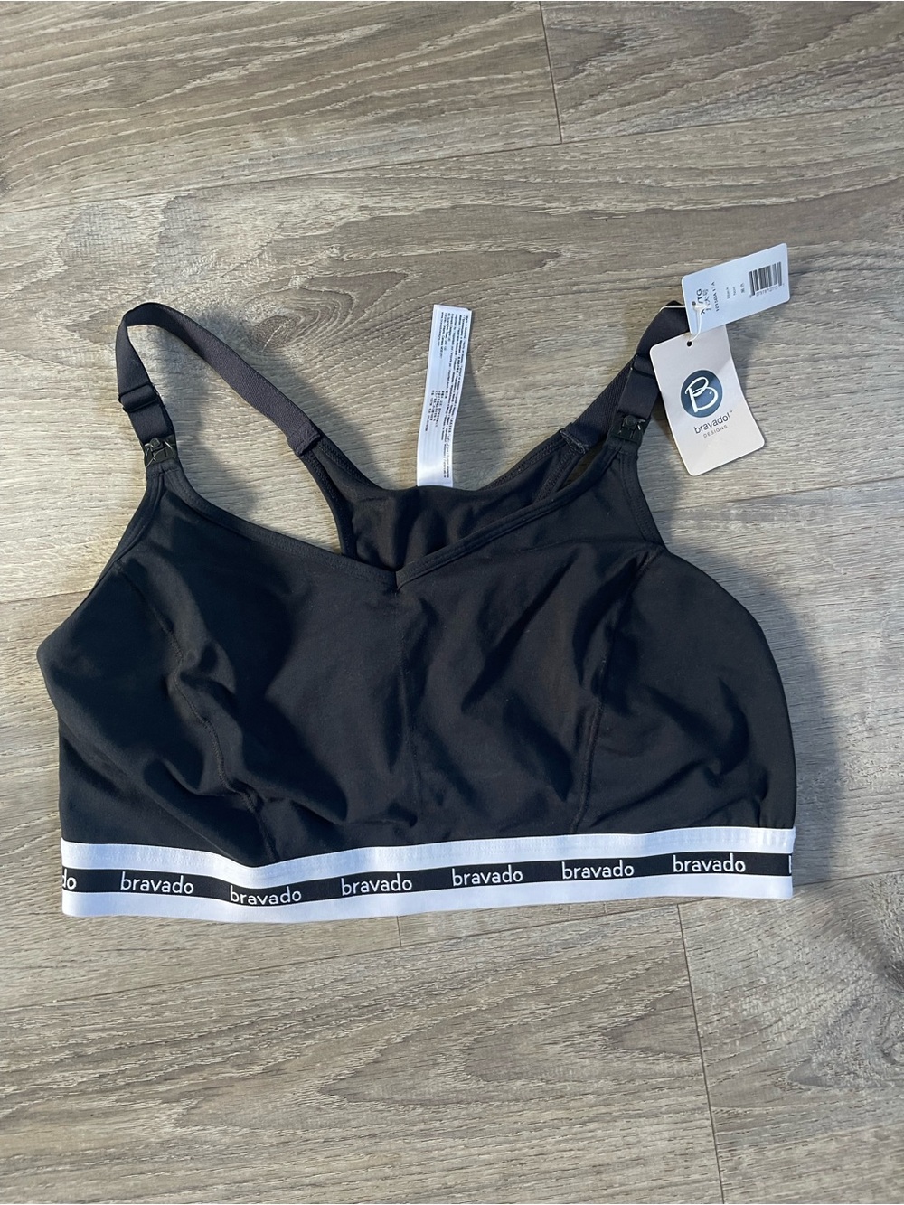 Bravado Black Nursing/Bralette with Branded Elastic nwts